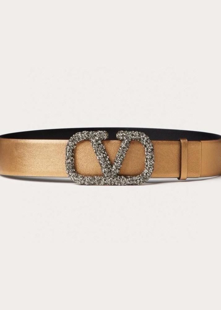 Valentino Belt Bronze Black Reversible Women's Belt - E