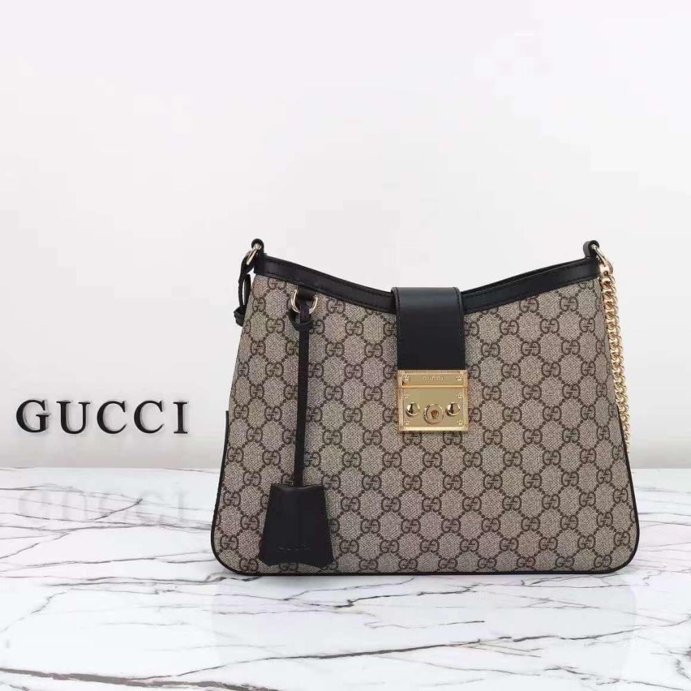Gucci Padlock GG Bag, 32 cm Wide, Black
