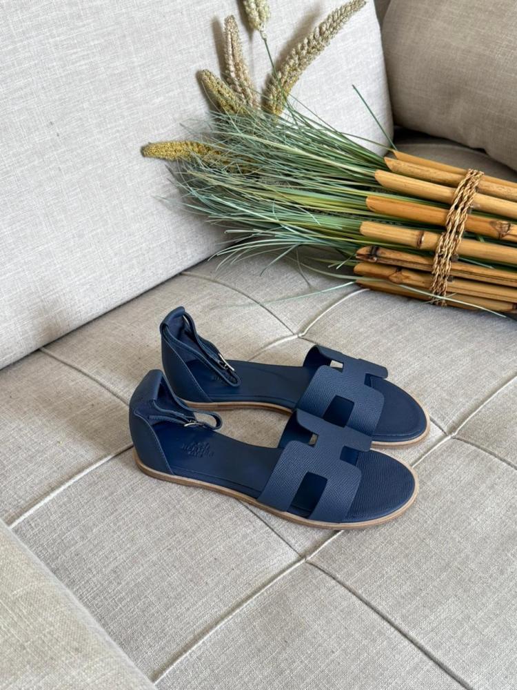Hermes Santorini Women's Sandal in Navy Blue