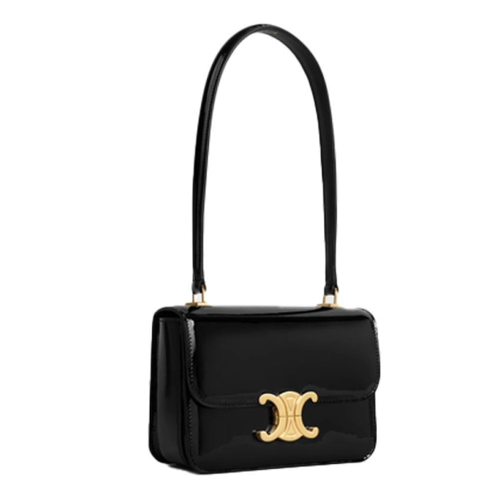 Celine Teen Triomphe Women's Bag in Glossy Black - E-SEVEN STORE