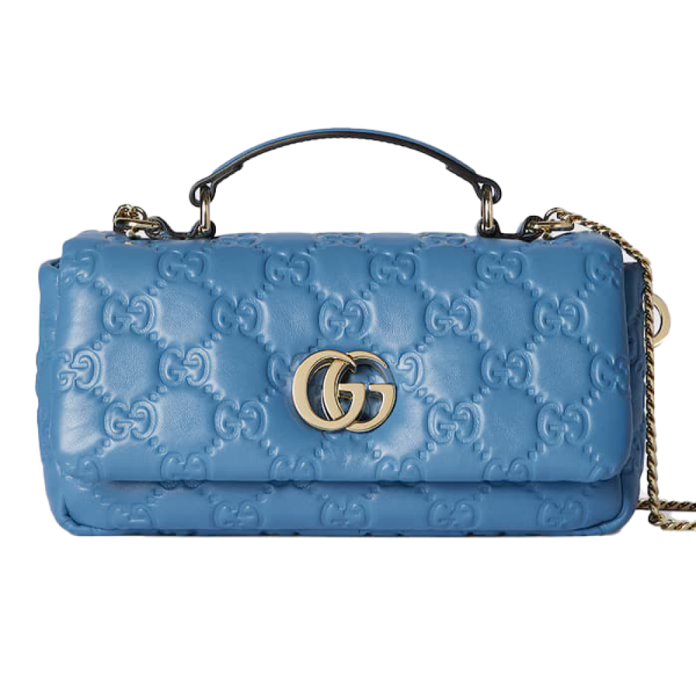 Gucci Milano GG Women's Blue Top Handle Bag - E-SEVEN STORE
