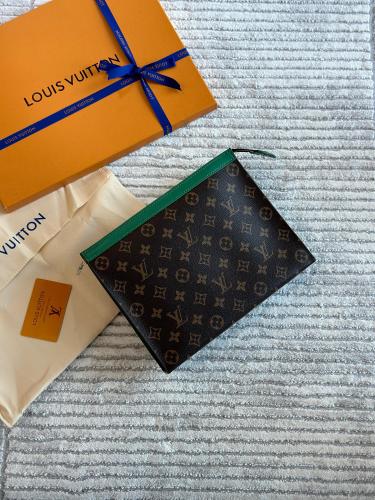 باوتش LV رجالي مونوغرام بني وأخضر فاخر