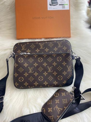 Louis Vuitton Men's Eclipse Monogram Messenger Bag in Grey and