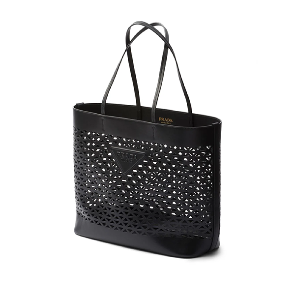Prada large black leather bag - E-SEVEN STORE