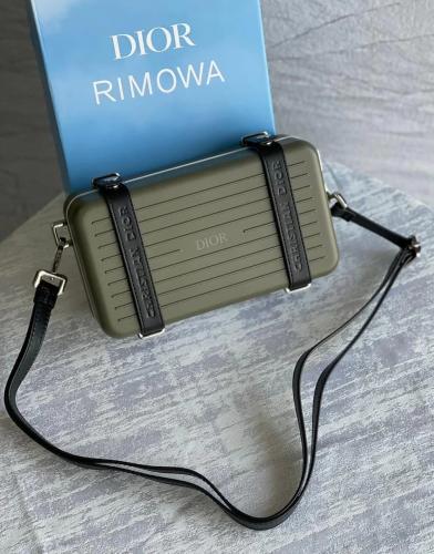 Mini Dior x Rimowa Aluminum Clutch Olive and Black - E-SEVEN STORE