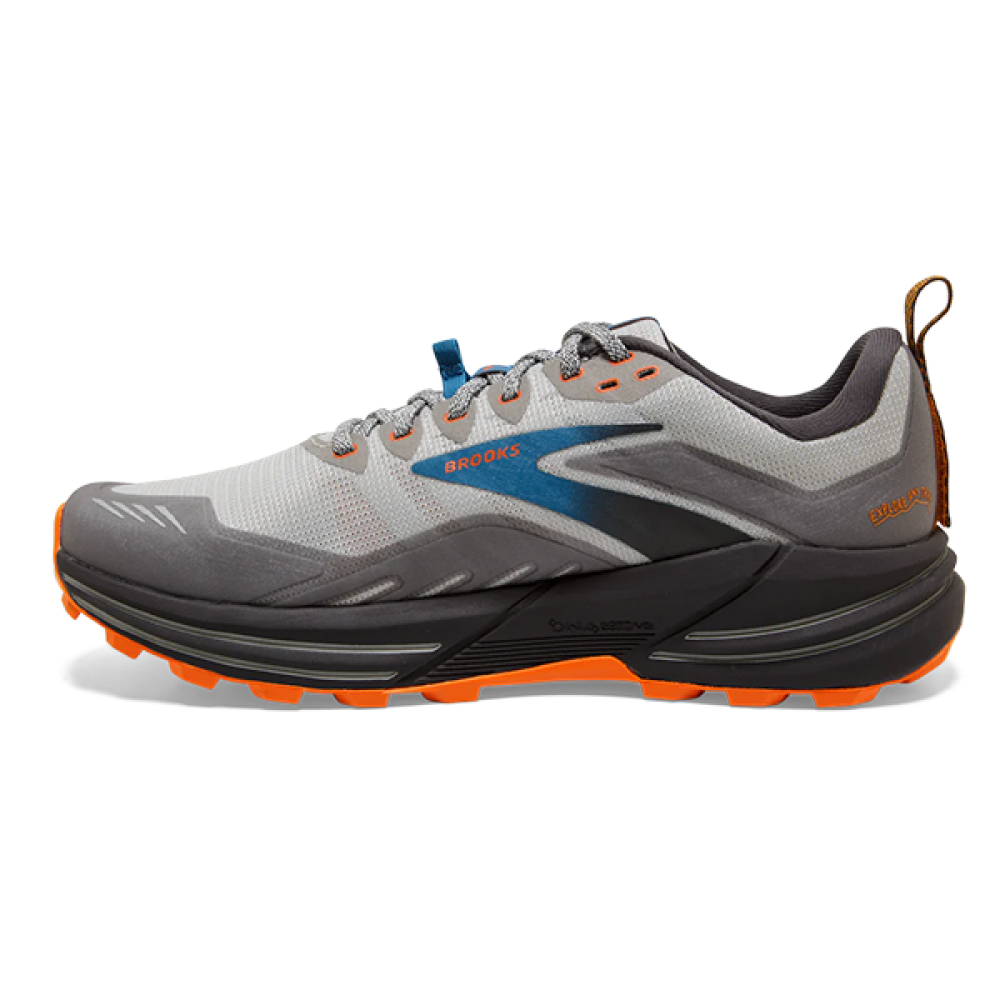 Brooks Cascadia 16 Unisex Shoe - Grey/Orange - E-SEVEN STORE