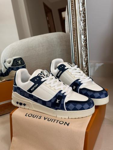 Louis Vuitton Men's High-Top Sneakers in Navy & White - E-SEVEN STORE