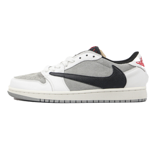 Unisex Nike Travis Scott x Air Jordan 1 Low Light Grey Shoes - E