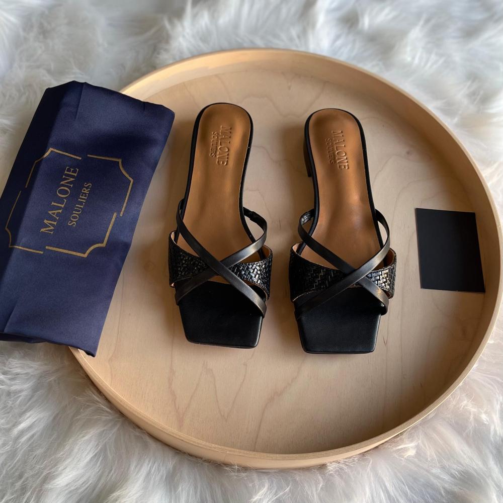 Luxury Malone Women's Black Flat Comfort Slipper