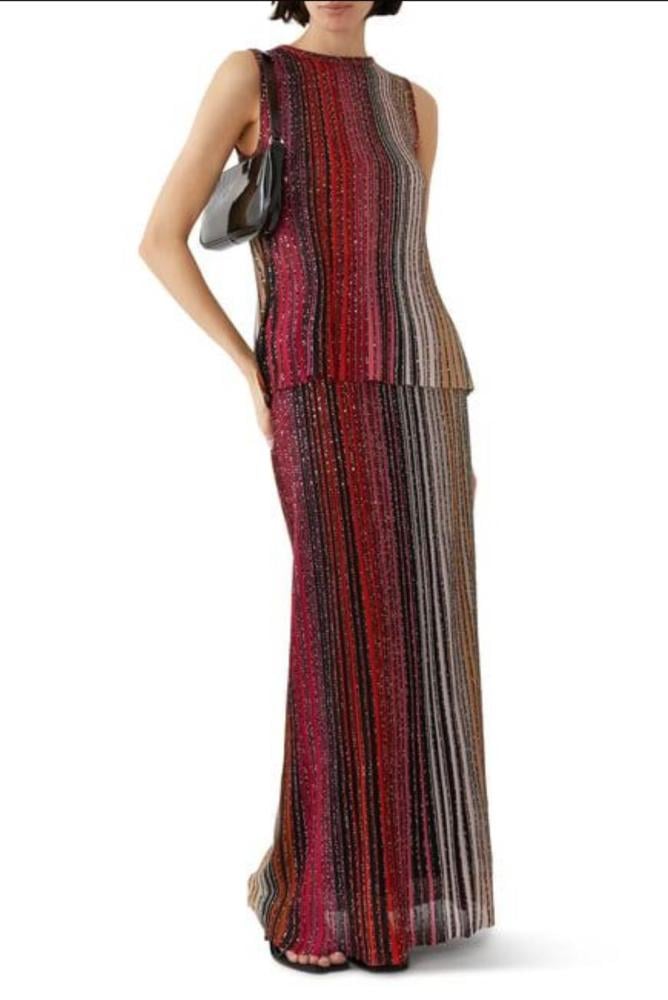 Missoni Women's Striped Shirt and Long Skirt Set, Black and