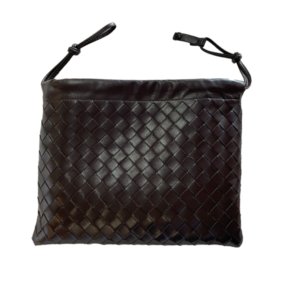 送料関税込★BOTTEGA VENETA★ポーチ付き バッグ★BROWN Bottega Veneta brown woven leather pouch bag - E-SEVEN STORE