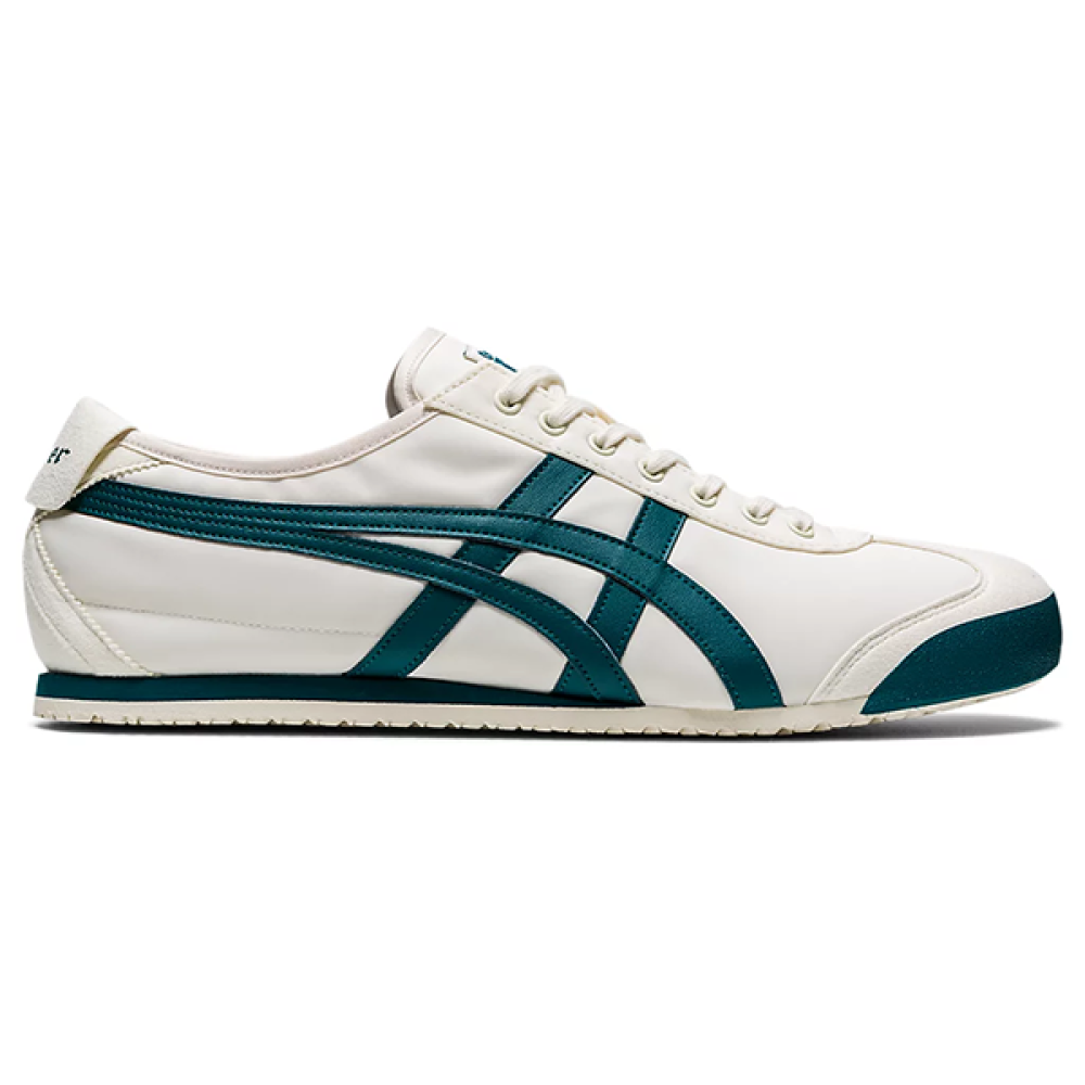 Onitsuka Tiger Mexico 66 Velvet Cream Sneaker with Olive Stripes