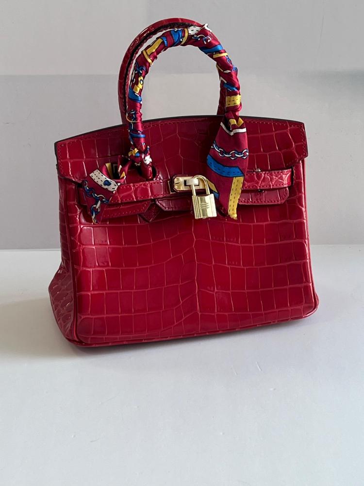 Hermes Birkin Women's Bag 25cm Cherry Red E-SEVEN STORE