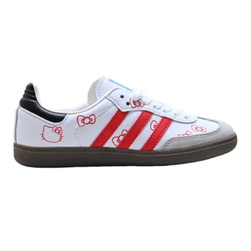 Adidas Samba x Hello Kitty White Grey with Red Print - E