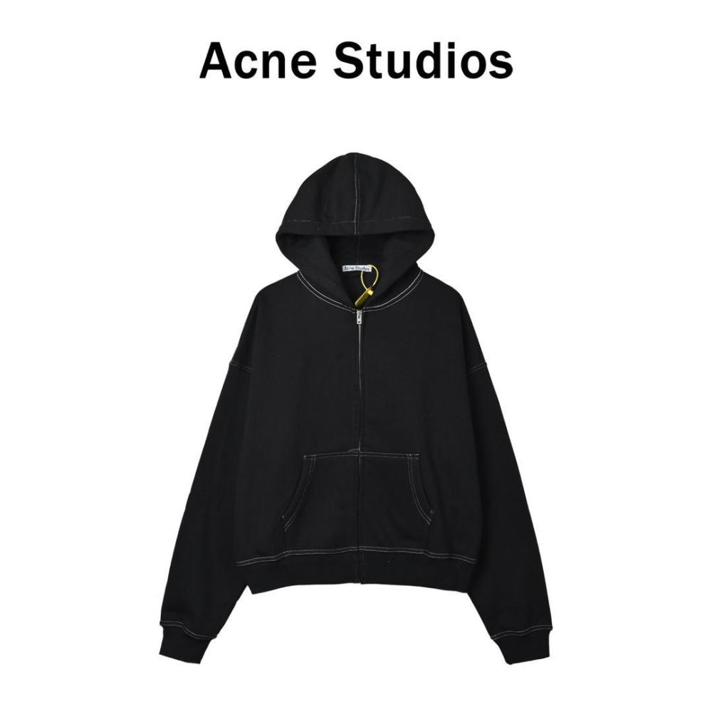 ACG 2本セット Acne Studios full zip hoodie sweatshirt in black - E-SEVEN STORE