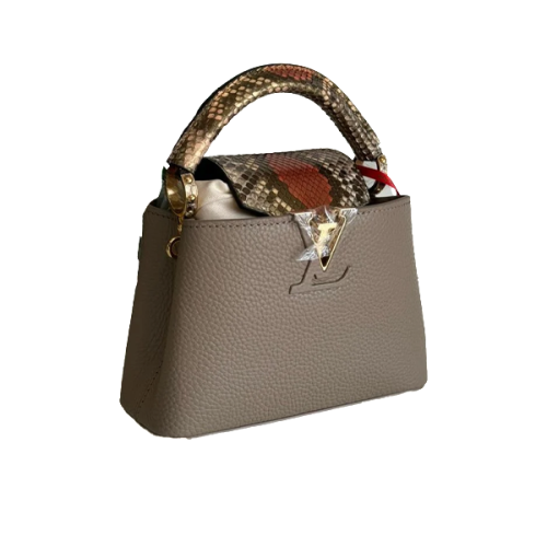 Louis Vuitton バッグ Louis Vuitton 21cm Handbag in Elegant Grey Leather - E-SEVEN STORE