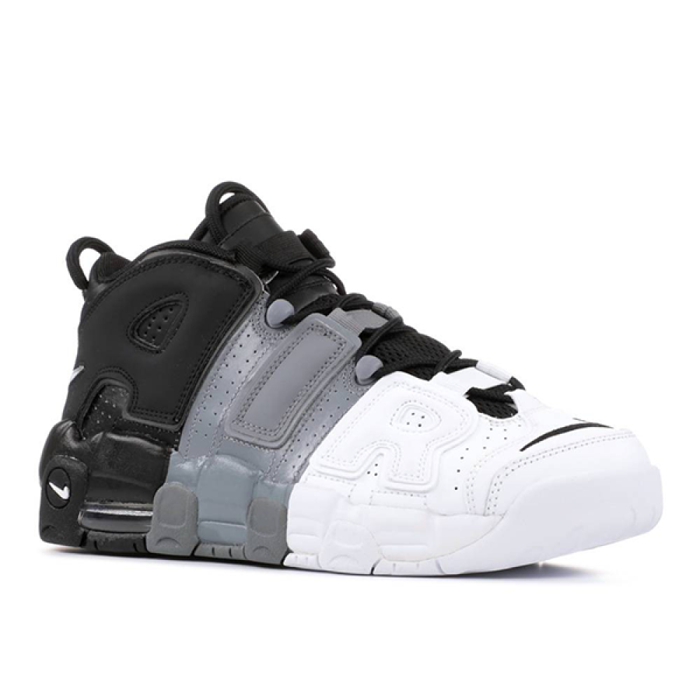 nike uptempo white grey black