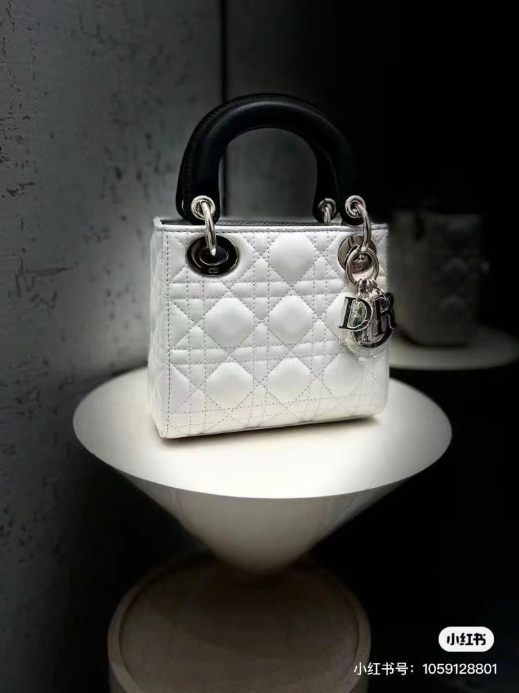 Lady Dior Black and White Two-Size Bag E-SEVEN STORE
