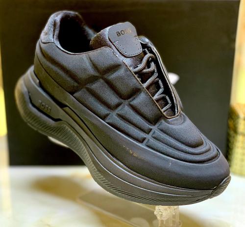 ヒデ Hugo Boss Men's Black Void Quilted Sneakers Comfortable