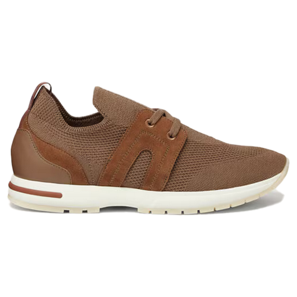 L'Oriental FlexiWalk 360 Sports Sneakers in a sophisticated brown color with a white sole.
