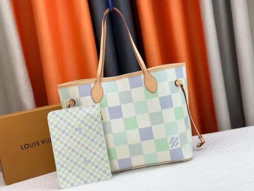 Louis Vuitton Neverfull Bag in Green and Blue - E-SEVEN STORE