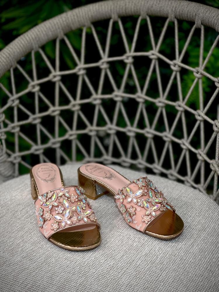 René Caovilla Cinderella pink butterfly sandals - E-SEVEN STORE