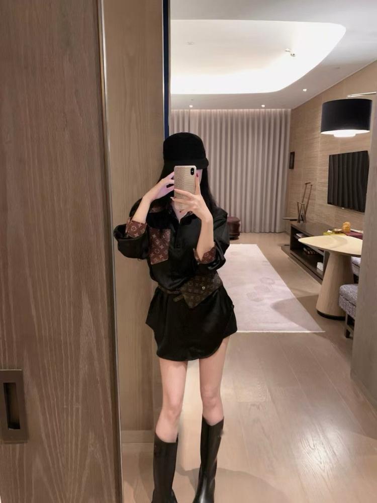 Louis Vuitton Women's Classic Black Logo Shirt