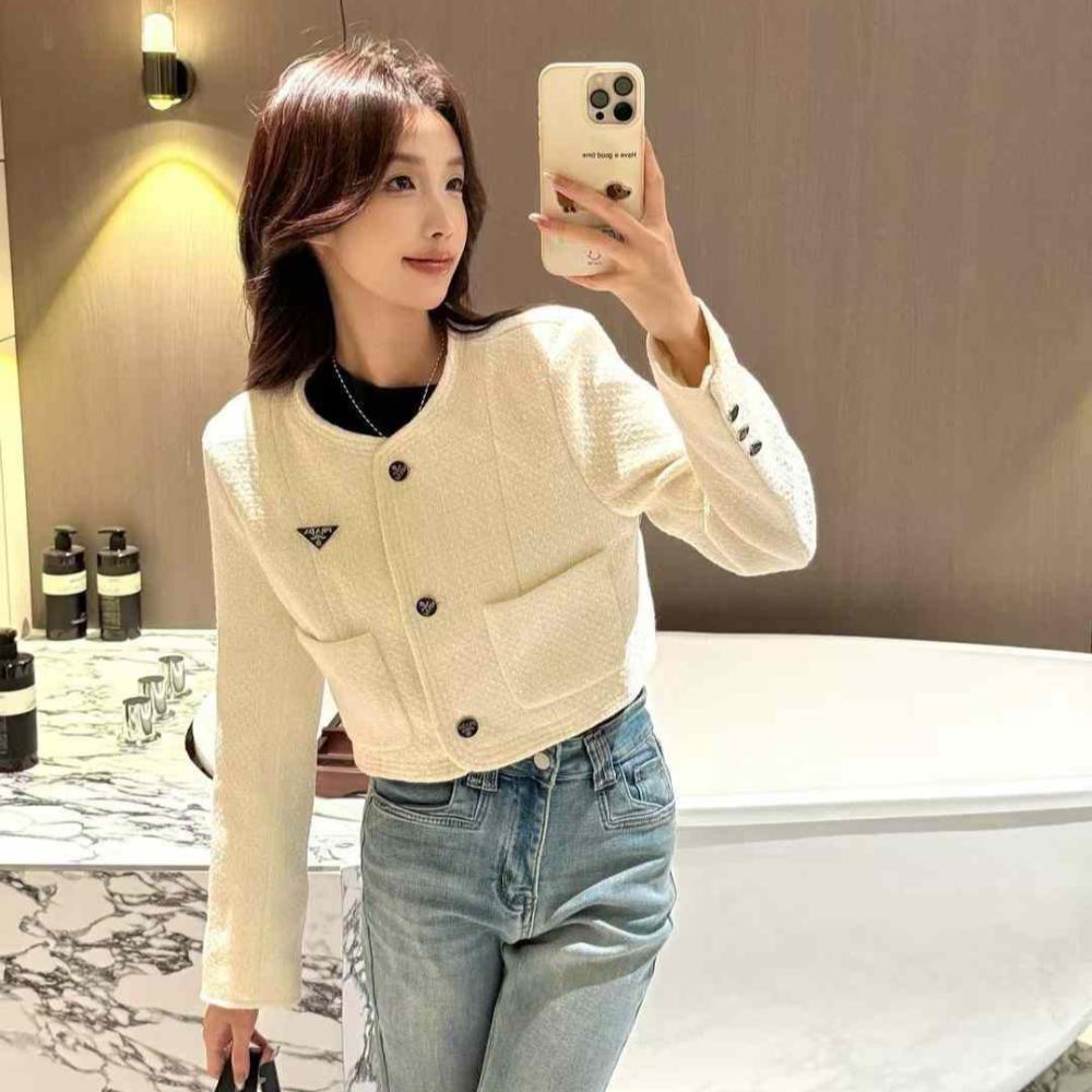 Prada Women's Short Blazer, Formal Jacket with Stylish Pockets E