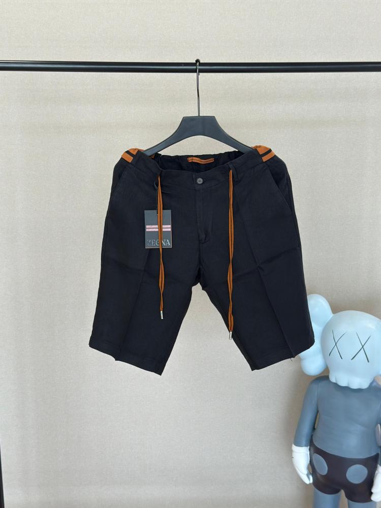 Zenia Men's Black Linen Shorts for Everyday Use