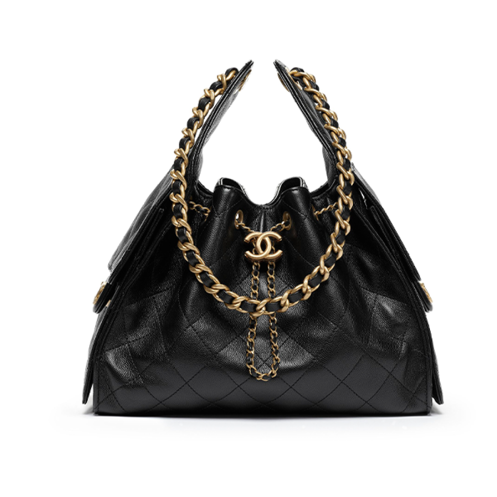Chanel 25cm soft leather bag with gold chain - E-SEVEN STORE