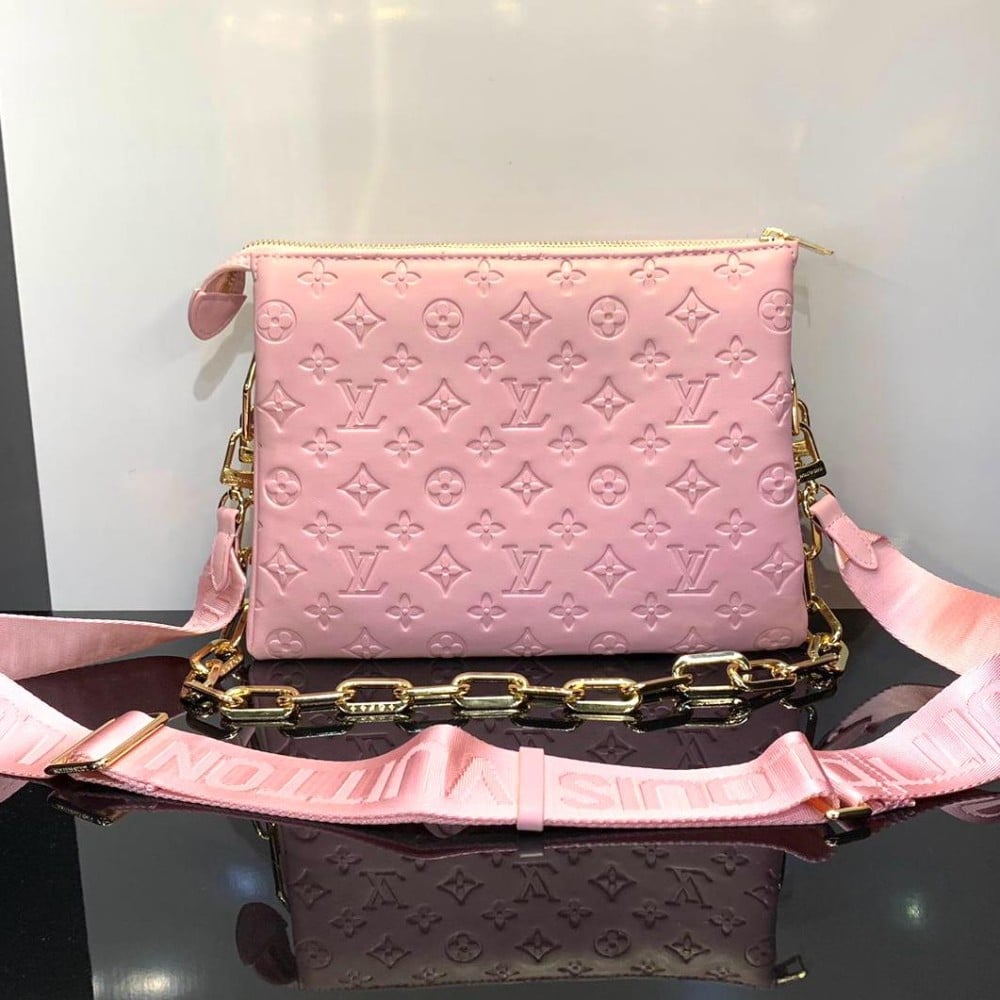 Louis Vuitton Light Pink Monogram Bag with Gold Chain and Strap
