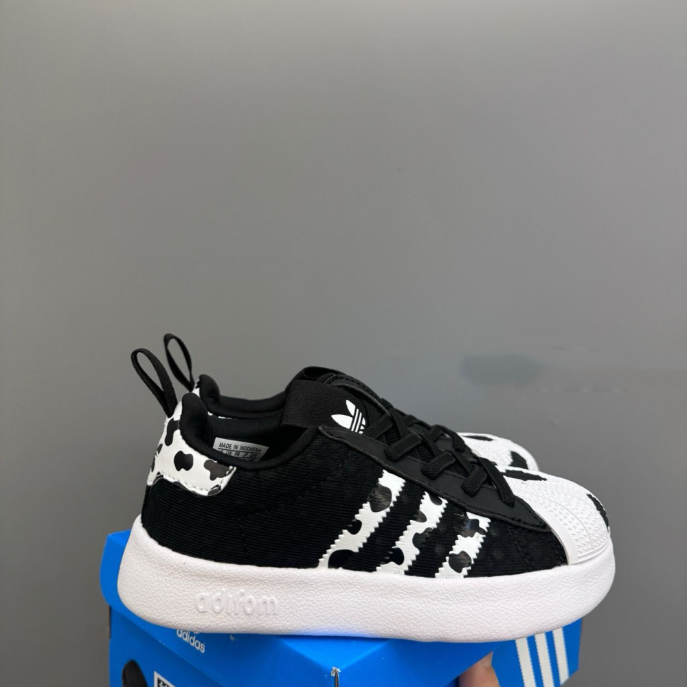 Adidas Adivom x Disney Kids Sneakers in Black and White Polka Dot