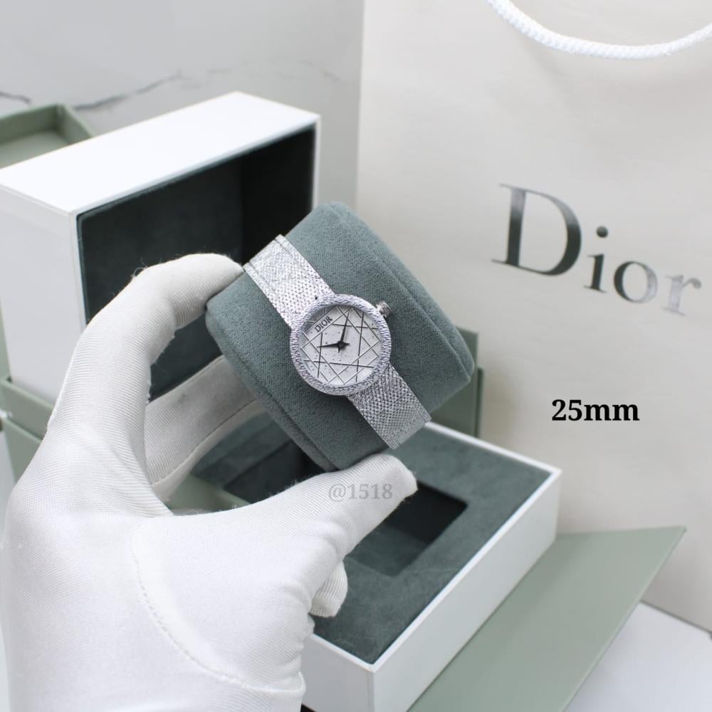 Dior Lamini D de Dior Women's Silver Watch with Metal Strap - E
