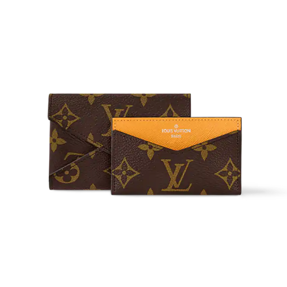 Louis Vuitton Brown Orange Women's Pouch Wallet Luxury - E-SEVEN STORE