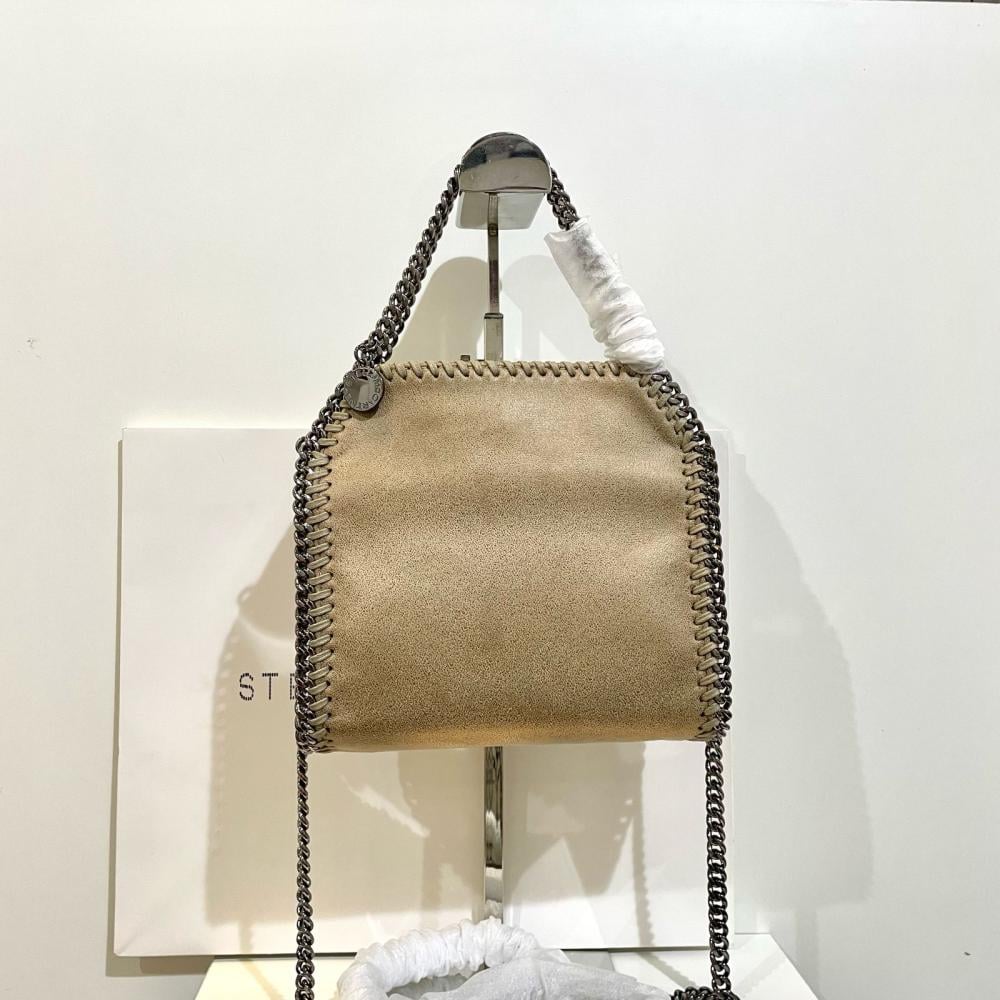 Stella McCartney Falabella Small Beige Suede Chain Shoulder Bag