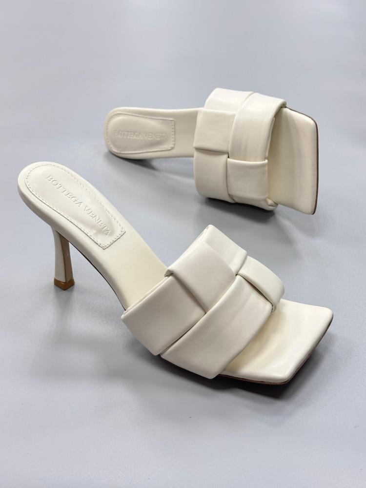 Bottega Veneta Women's Strapless Sandal with High Heel in White