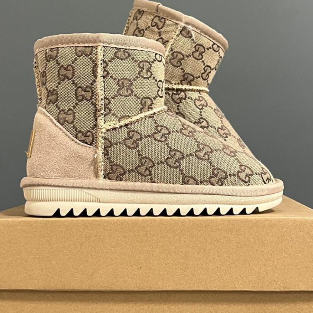 Gucci Kids' Winter Boot with GG Print High Top in Brown | ESEVEN STORE