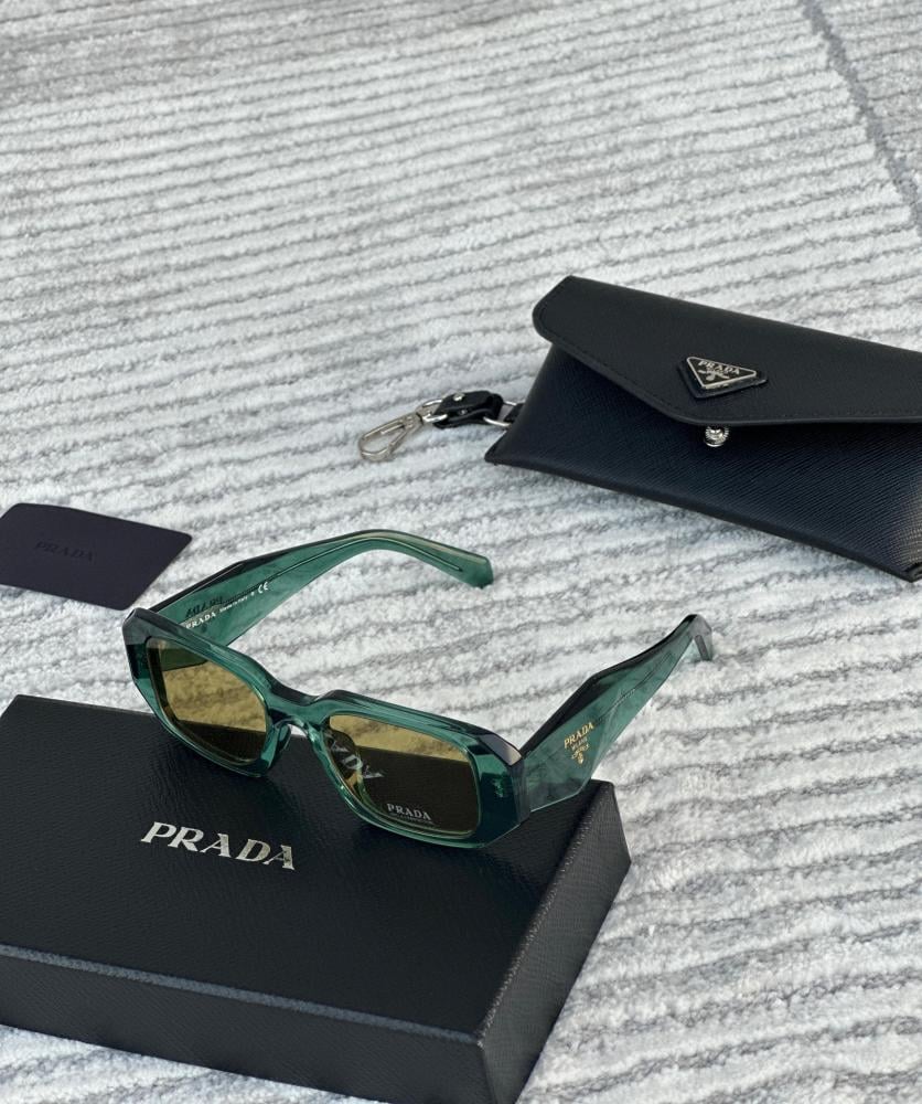 Prada 17ws Fashion Sunglasses, Square Frame, Transparent Green
