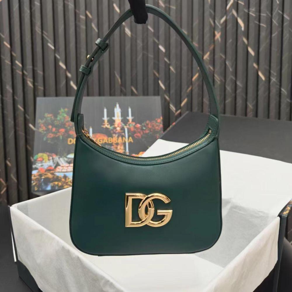 حقيبة كتف جلد للنساء دولتشي اند جابانا 23سم لون أخضر ملكي