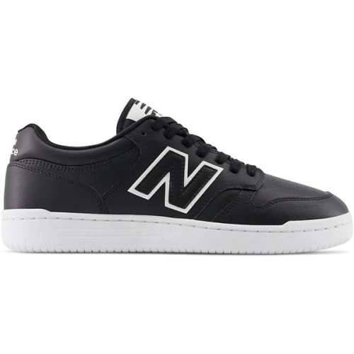 New Balance 480 Leather Low Top Sneaker in Black - E-SEVEN STORE
