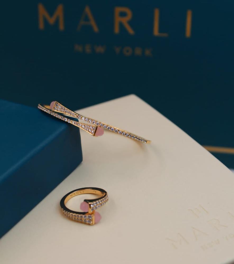 Marley Cleo Diamond Slip-On Rose Gold Pink Fashion Bracelet and Ring