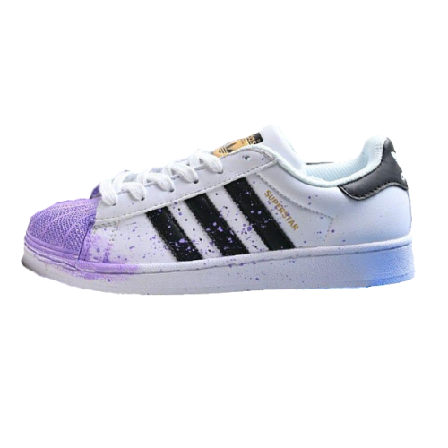 adidas スーパースター Adidas Superstar Unisex White and Purple Sneakers - E-SEVEN