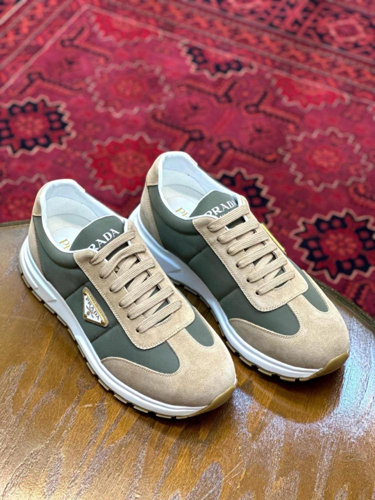 Prada Prax 01 Men's Beige and Olive Daily Comfort Shoes E-SEVEN