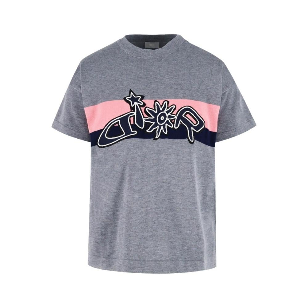 Dior Men's Hamilton T-Shirt, Grey and Pink