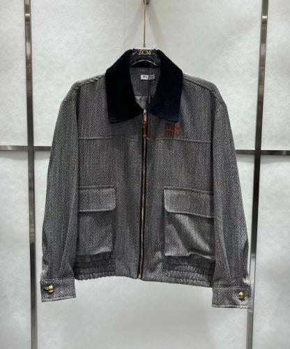 その他 Tiny Miu Miu Women's Short Jacket in Grey with a Stylish Black