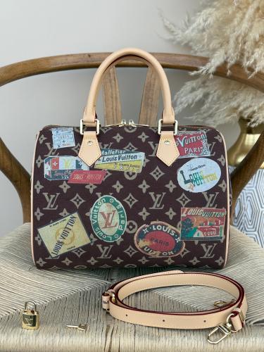 Louis Vuitton Women's Small Bag Brown Monogram Gold Lock - E-SEVEN