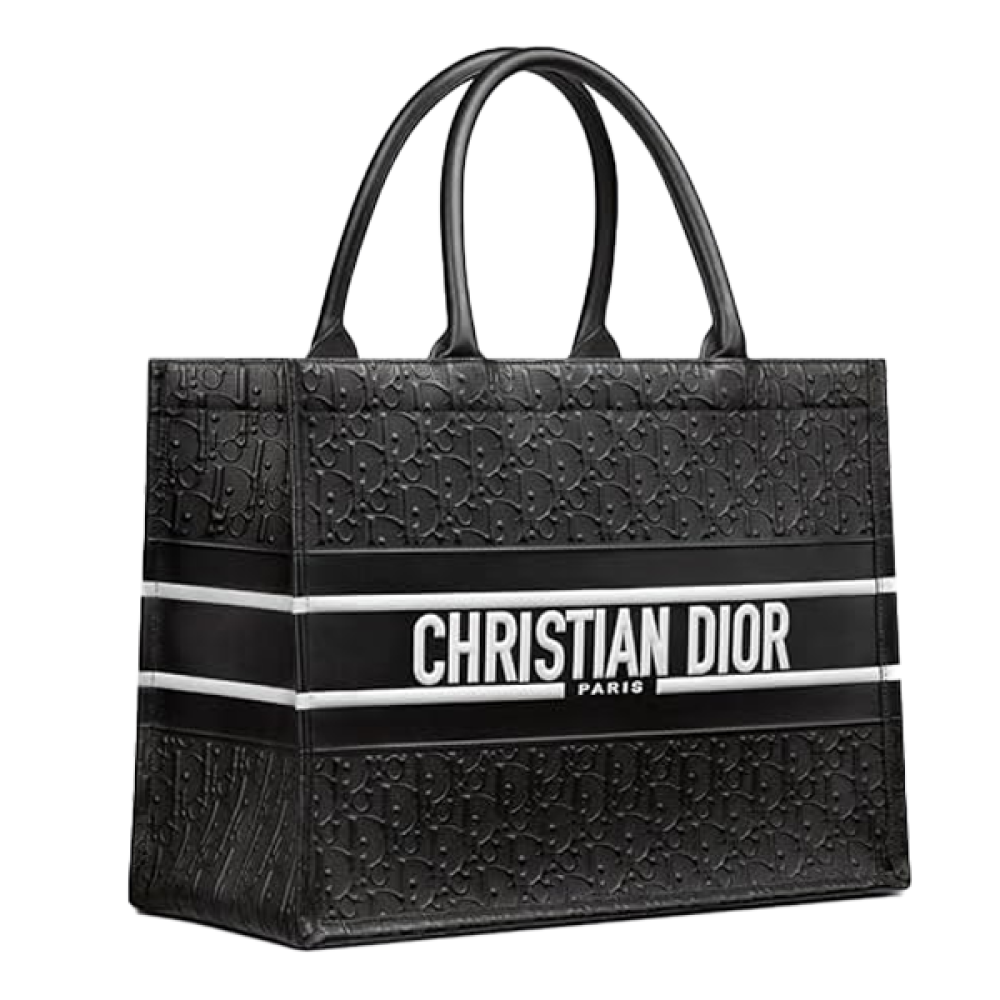 Dior Berry Bag in two modern sizes, black and white - E