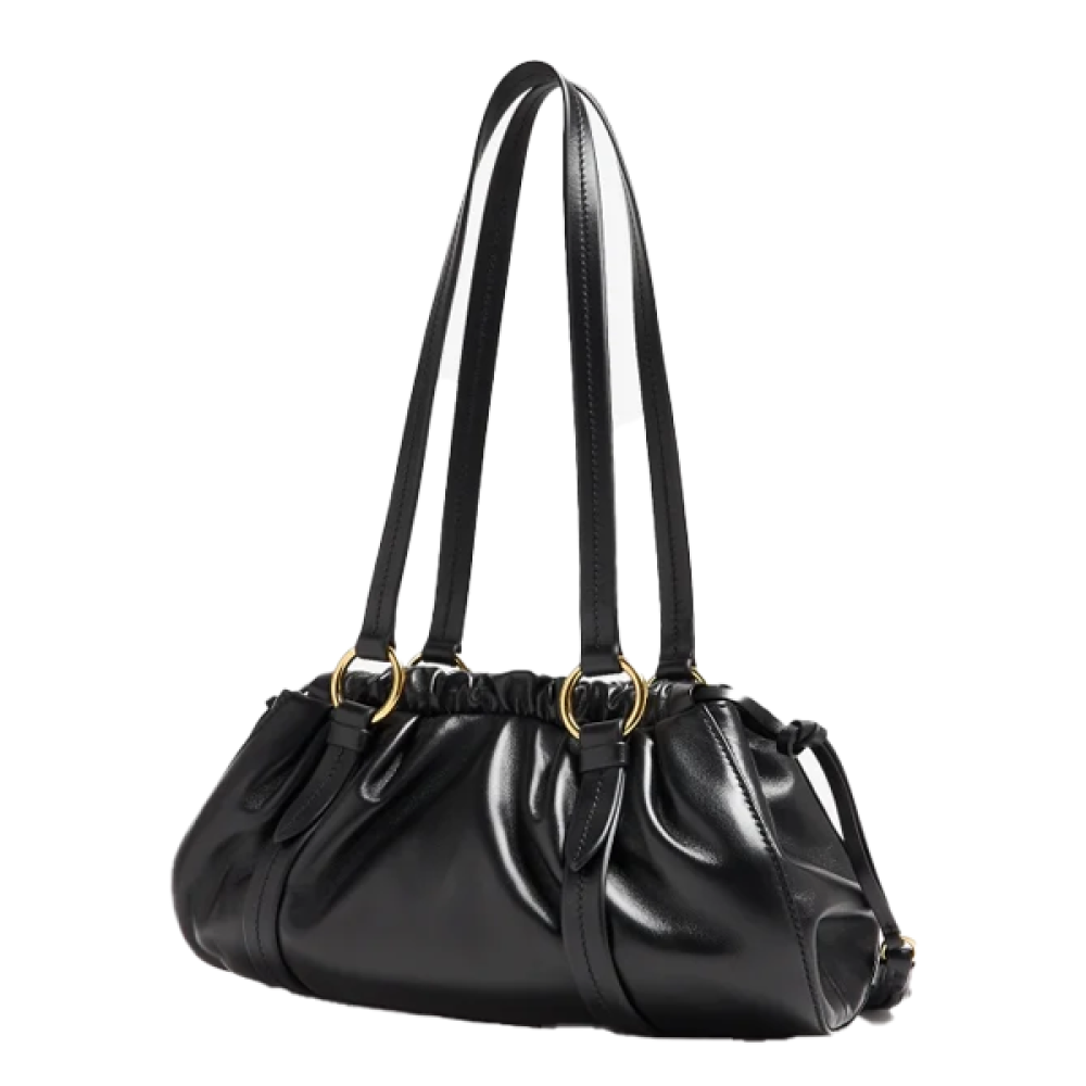 ショルダーバッグ・ポシェット MIUMIU BLACK NAPPA LEATHER AVENUE SHOULDER BAG Miu Miu Black Nappa Leather Pocket Shoulder Bag ○ Labellov