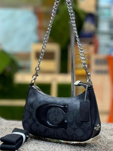 国内で当店のみ OGR - Silver Wing Mecha Crossbody Bag Realm Embossed Metallic Leather Crossbody Bag - Silver | rag