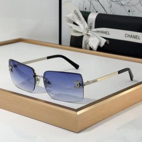 Chanel Rimless Square Sunglasses in Blue - E-SEVEN STORE